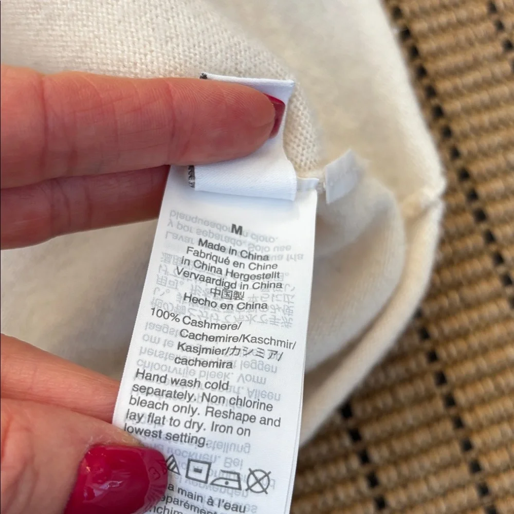 J. Crew Ivory Cashmere Tee Shirt